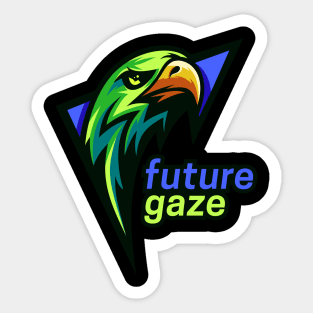 Green eagle future gaze illustration Sticker